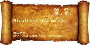 Misolszki Hümér névjegykártya